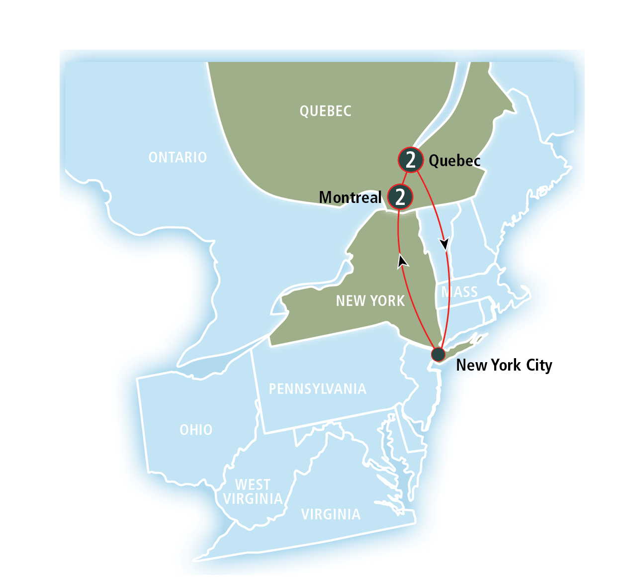 train travel quebec to new york city